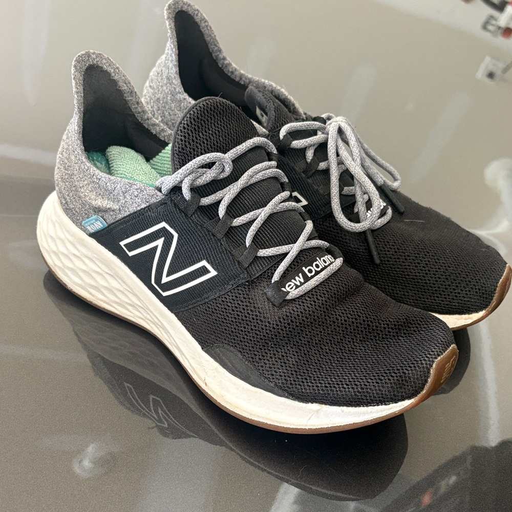 New Balance Black, Gray & White Athletic Sneakers